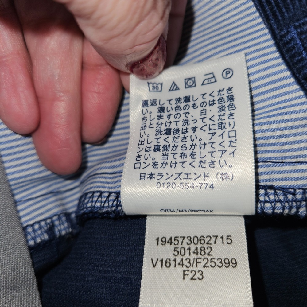 Lands End Corduroy Pants Mens 42 Navy Blue Excellent Traditional Fit Cuffed - Picture 7 of 7